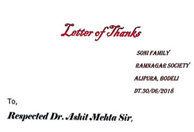 Letter of Thanks